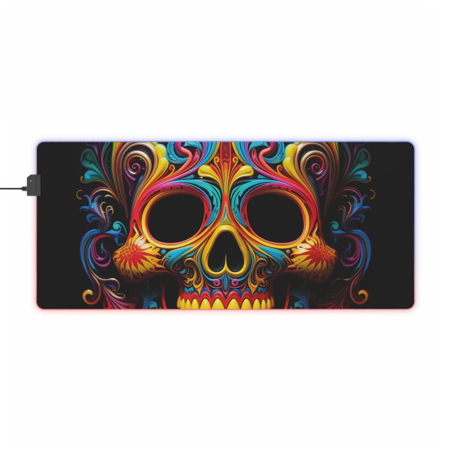 LED Gaming Mouse Pad Macro Skull Color 1