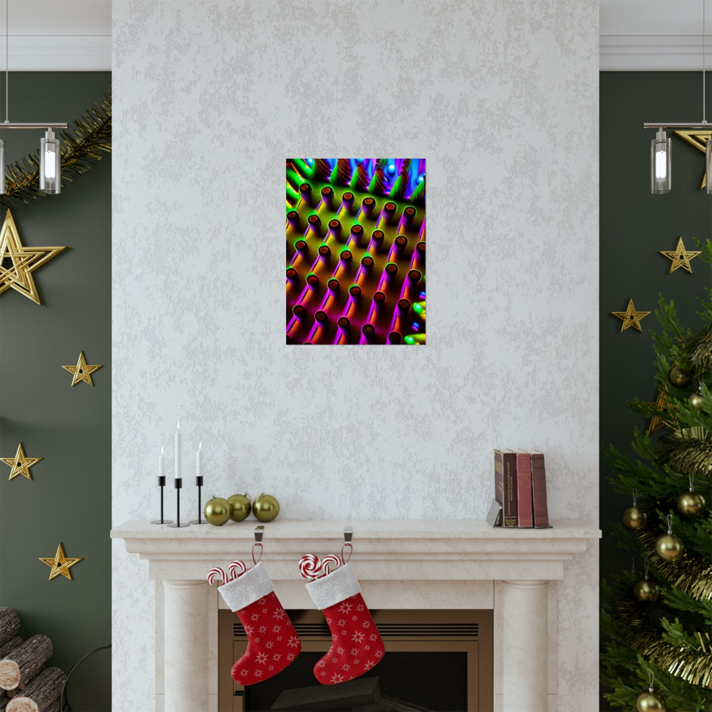 posters Macro Cactus neon square 1