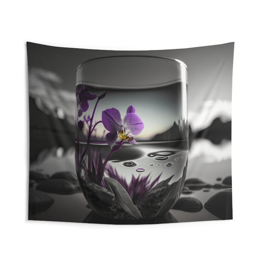 Indoor Wall Tapestries Purple Orchid Glass vase 2