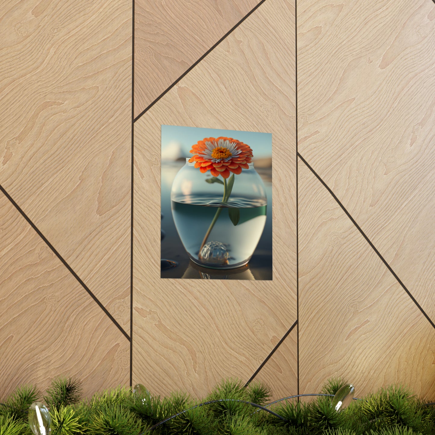 Premium Matte Vertical Posters Orange Zinnia 3