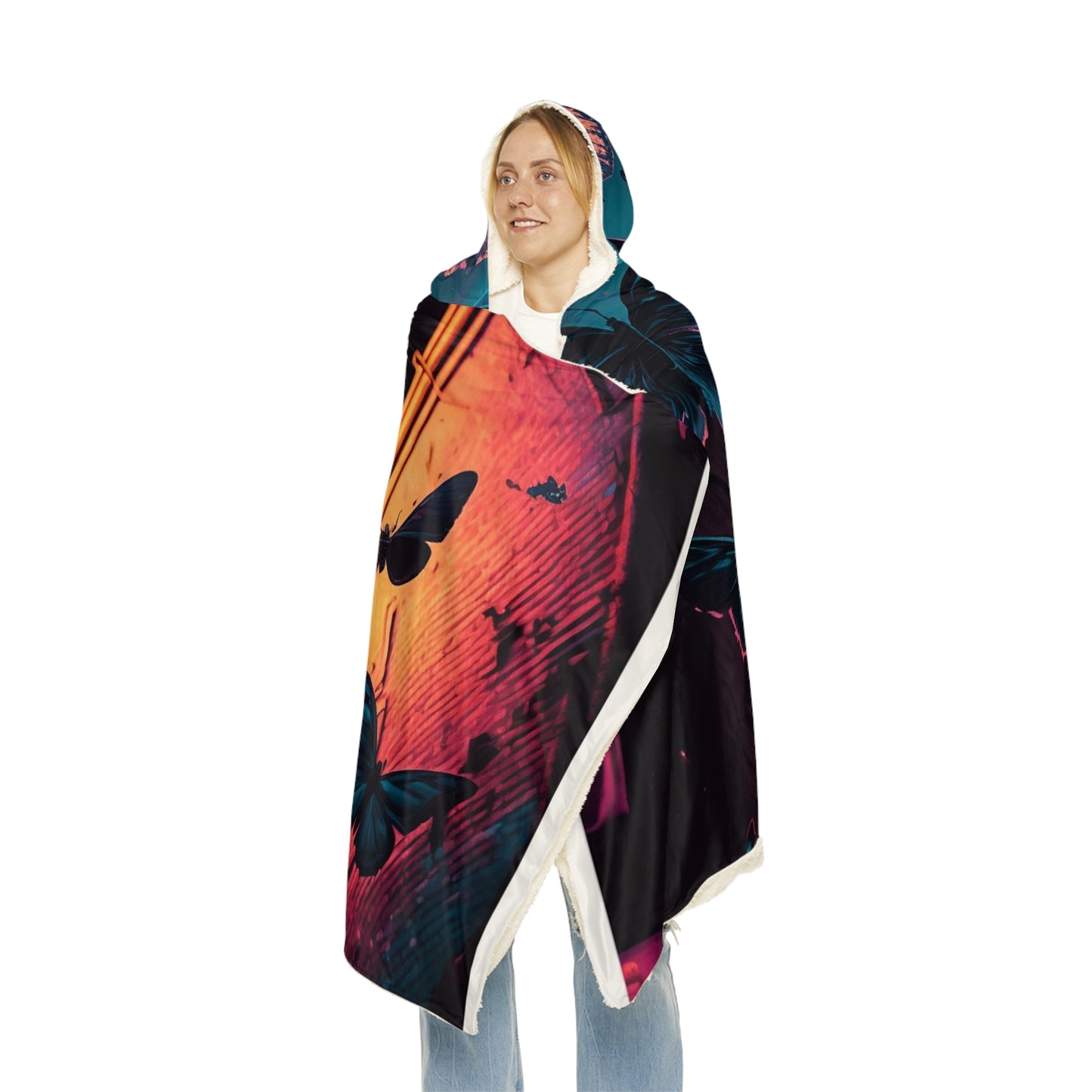 Snuggle Hooded Blanket Street Light Butterfly 2
