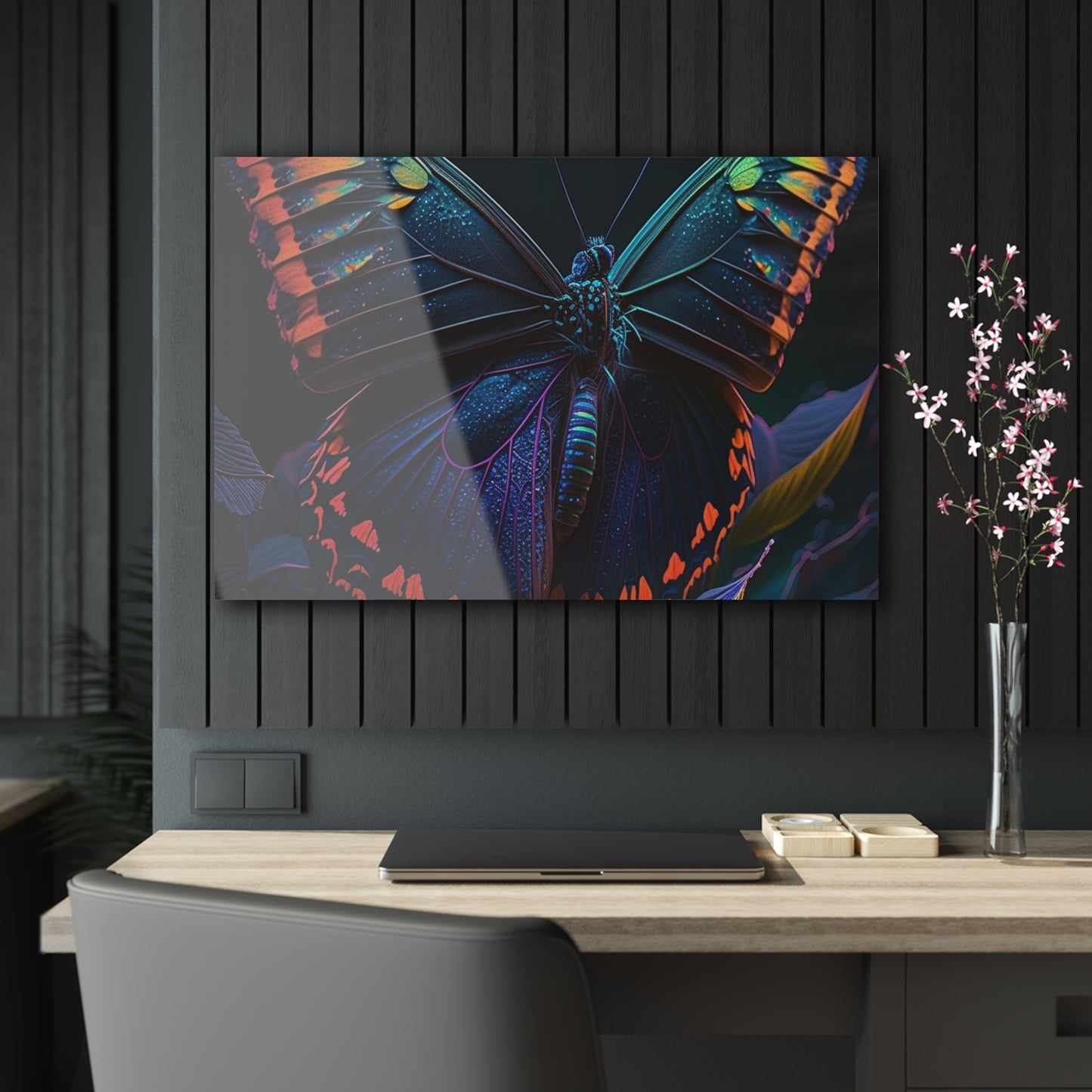 Acrylic Prints Hue Neon Butterfly 3