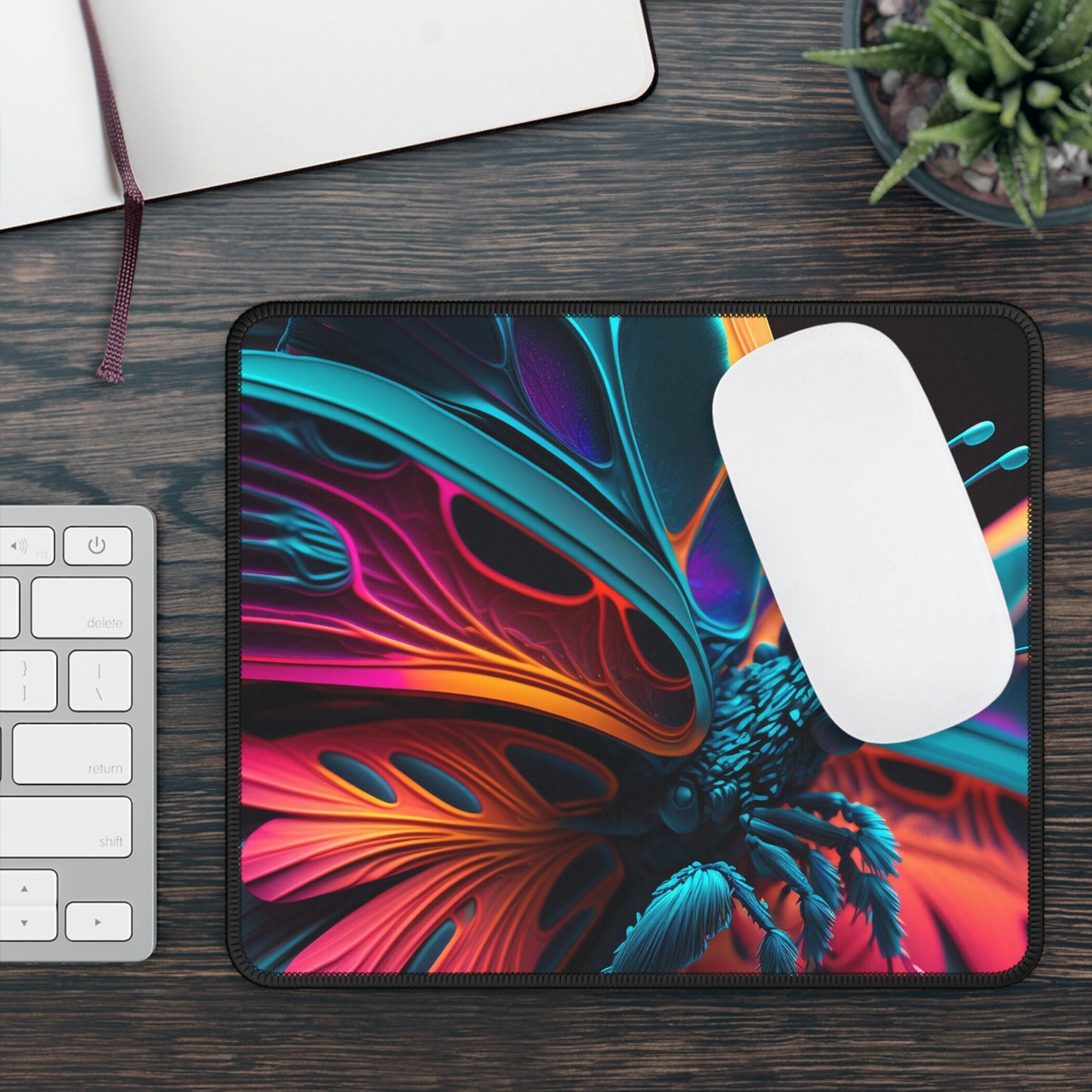 Gaming Mouse Pad  Neon Butterfly Macro 4