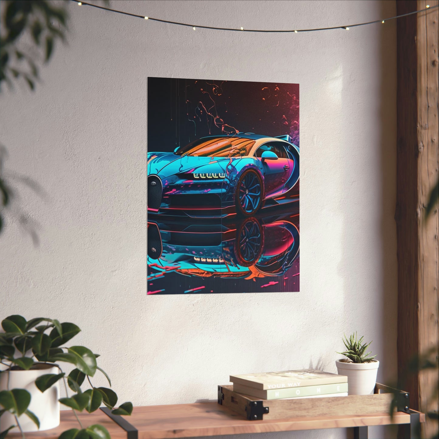 Premium Matte Vertical Posters Bugatti Neon Chiron 4