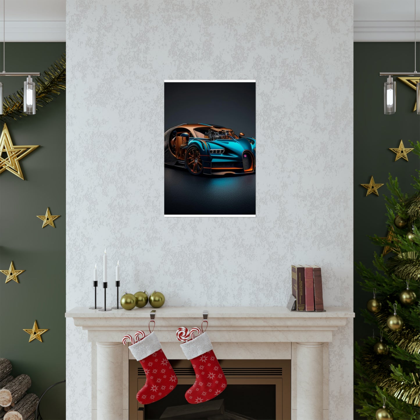 Premium Matte Vertical Posters Bugatti Blue 4