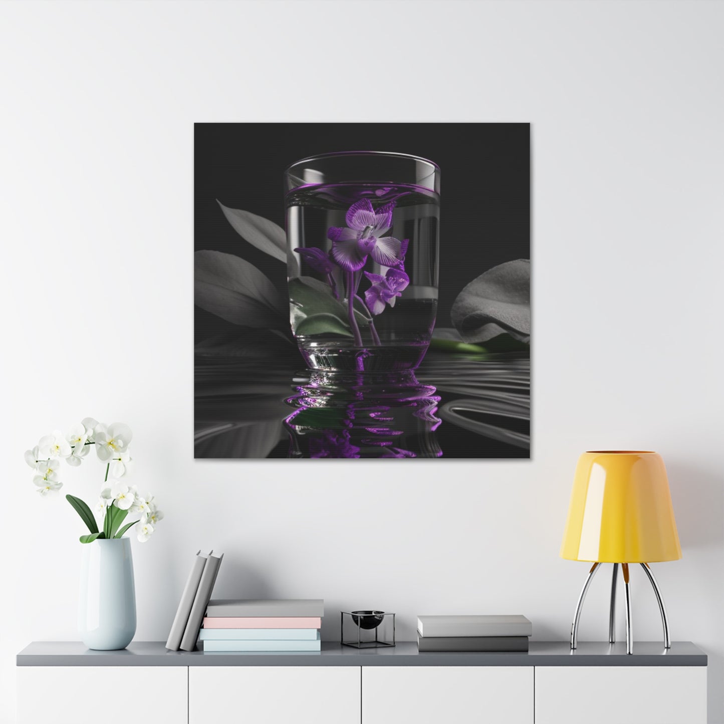 Canvas Gallery Wraps Purple Orchid Glass vase 1