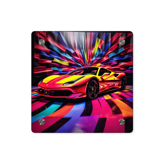 Acrylic Wall Art Panels Macro Flag Ferrari 3