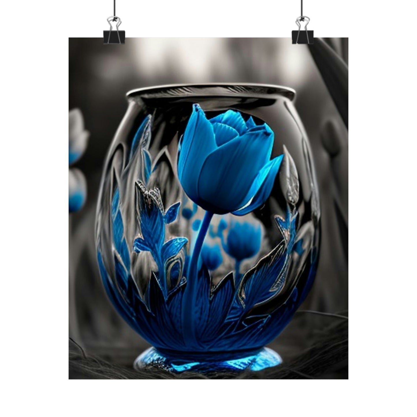 Premium Matte Vertical Posters Tulip Blue 2