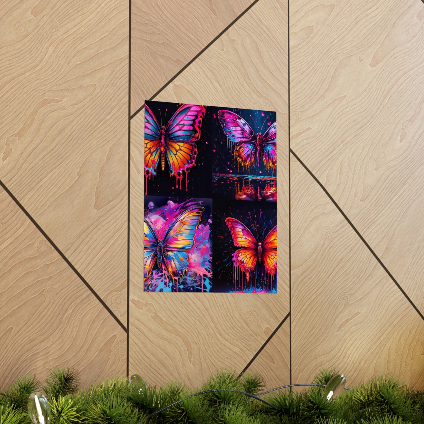 Premium Matte Vertical Posters Pink Butterfly Flair 5