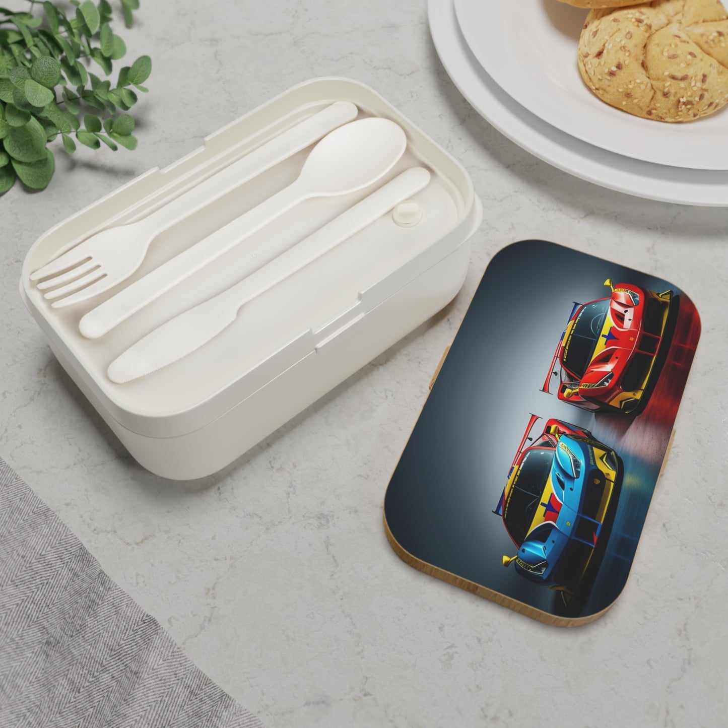 Bento Lunch Box Ferrari Red Blue 2