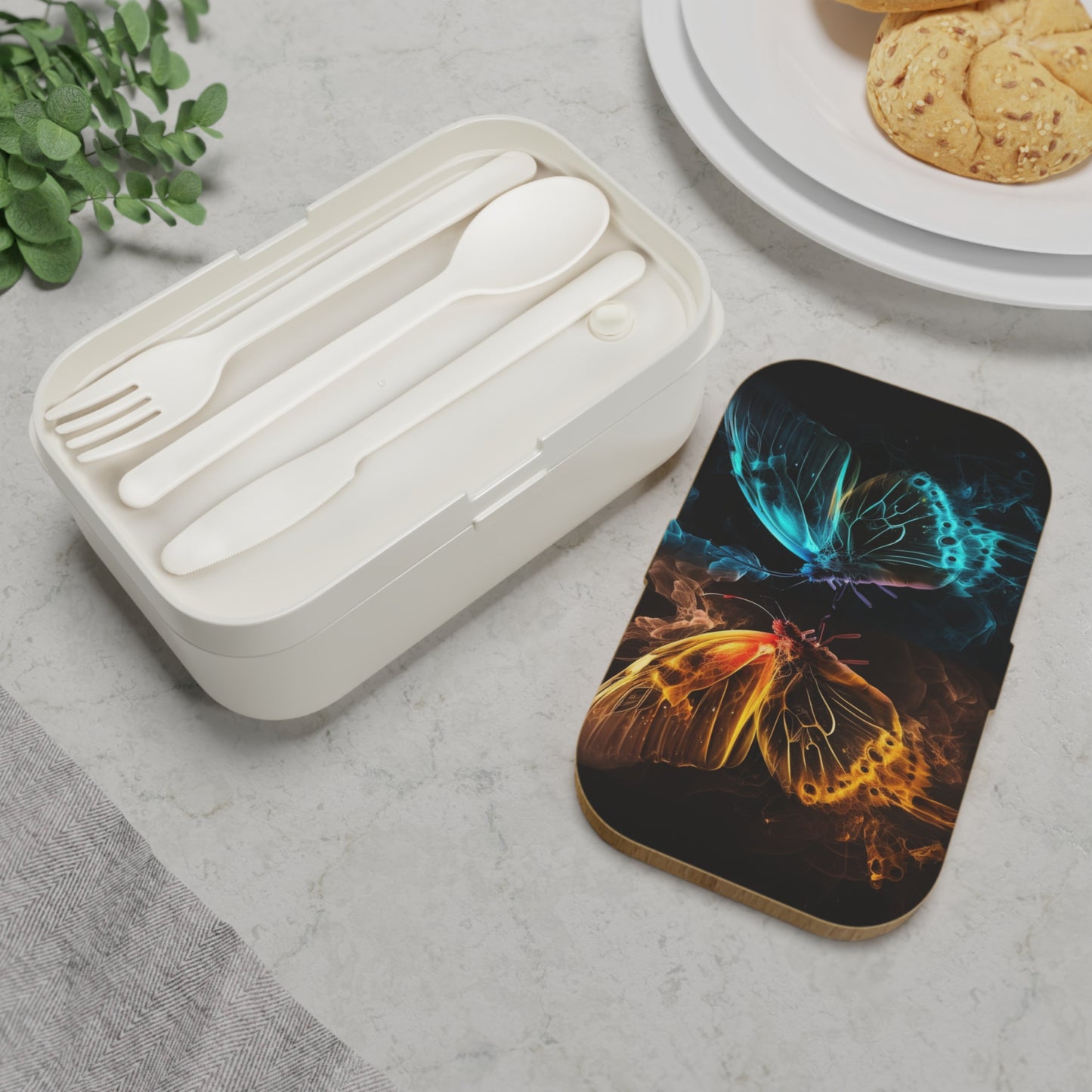 Bento Lunch Box Kiss Neon Butterfly 8