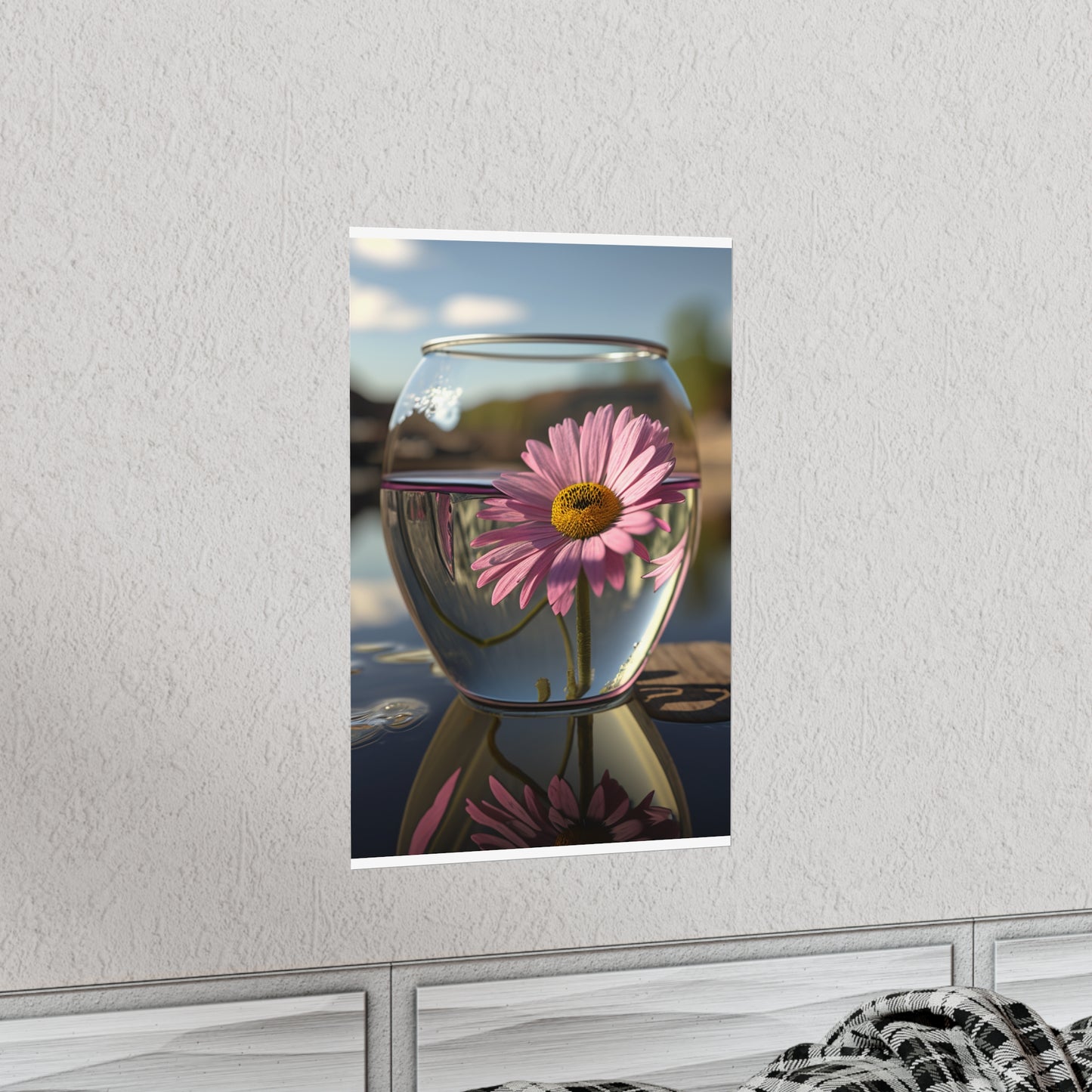 Premium Matte Vertical Posters Daisy in a vase 1