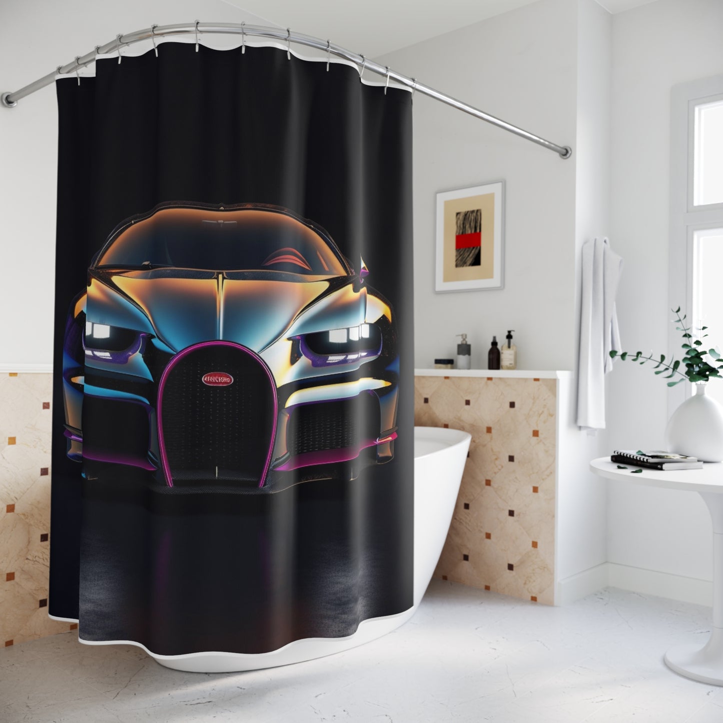 Polyester Shower Curtain Hyper Bugatti Chiron 1