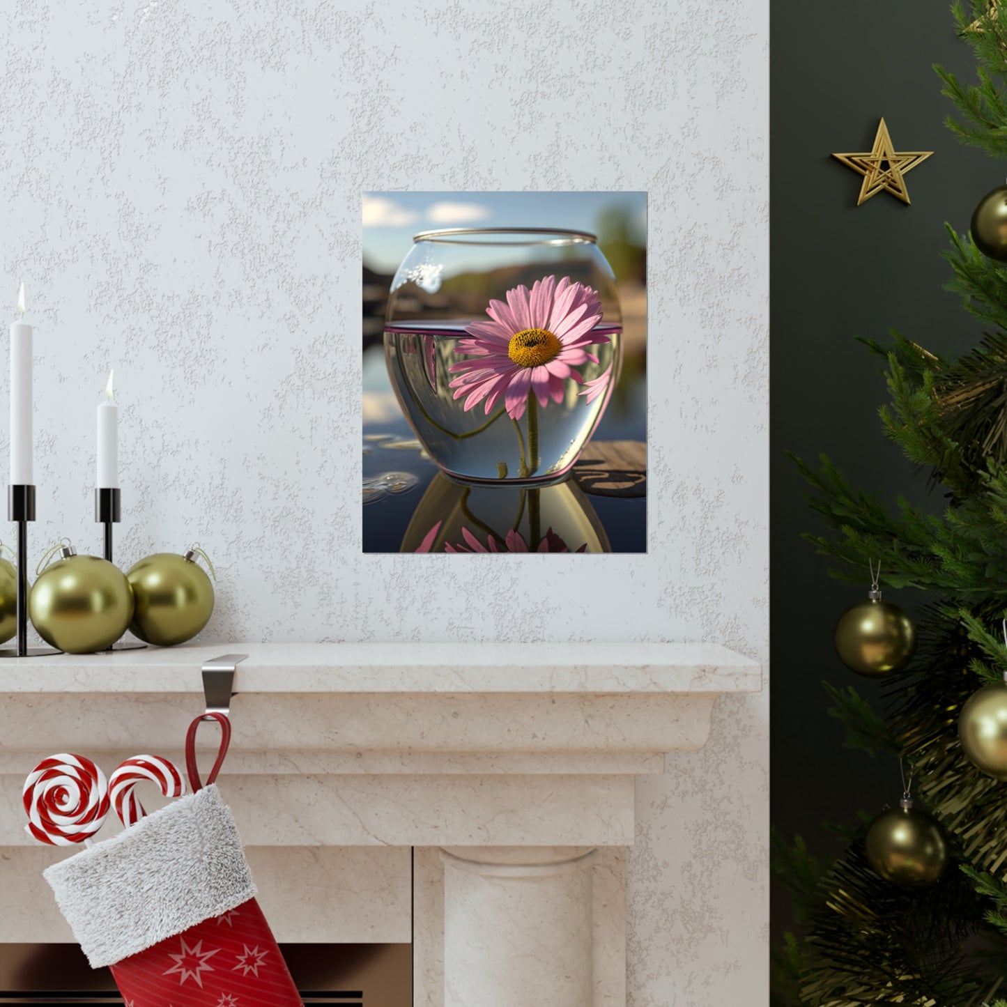 Premium Matte Vertical Posters Daisy in a vase 1