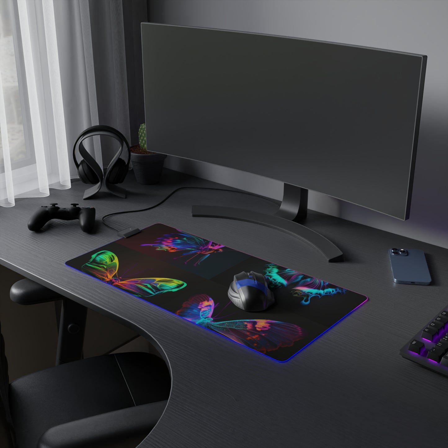 LED Gaming Mouse Pad Raw Hyper Color Butterfly 5