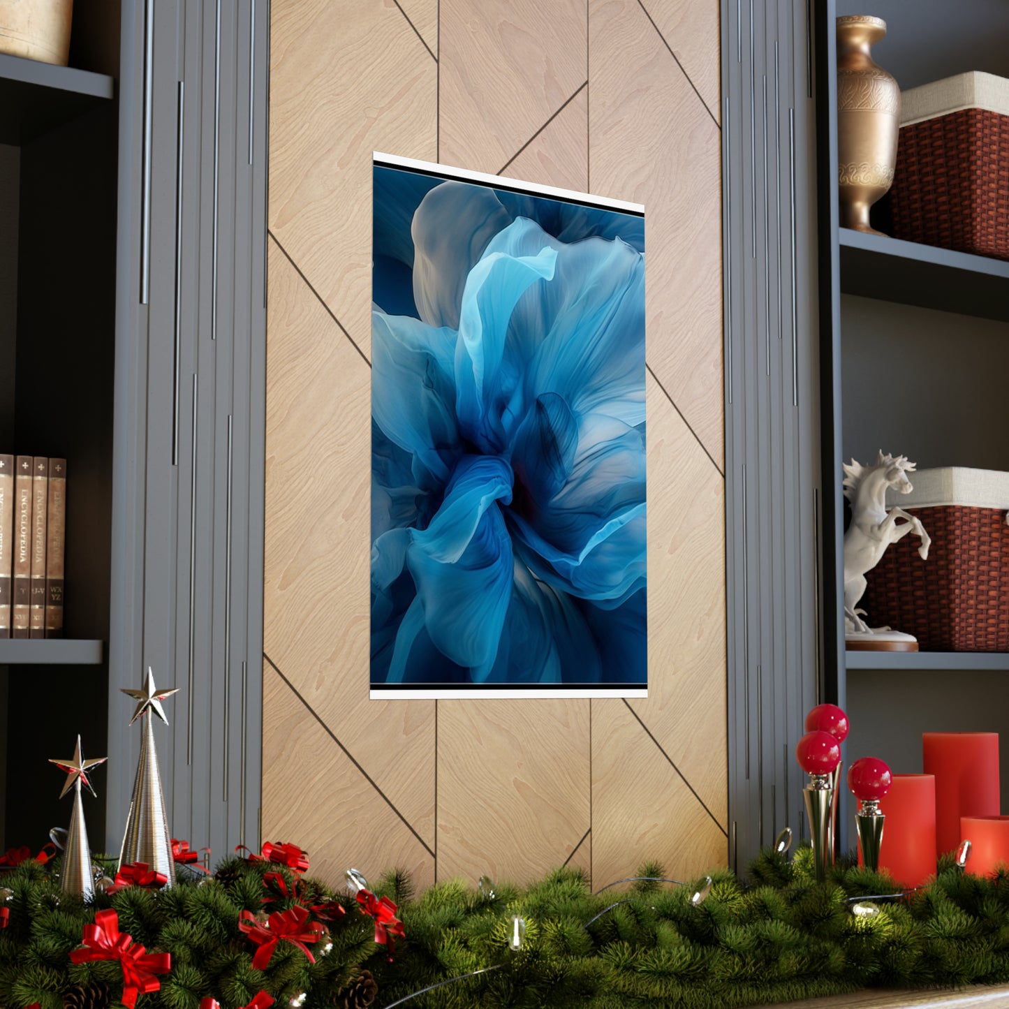 Premium Matte Vertical Posters Blue Tluip Abstract 2