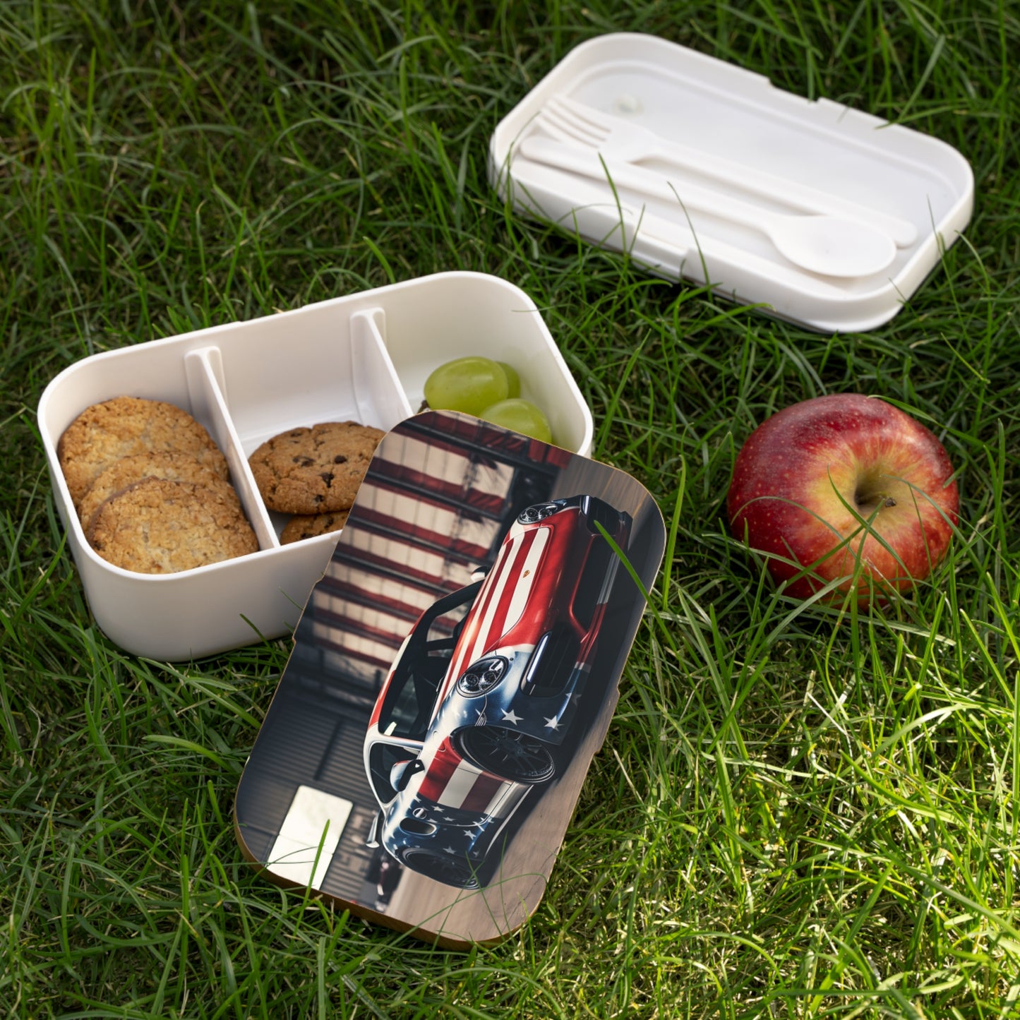 Bento Lunch Box American Flag Porsche 2