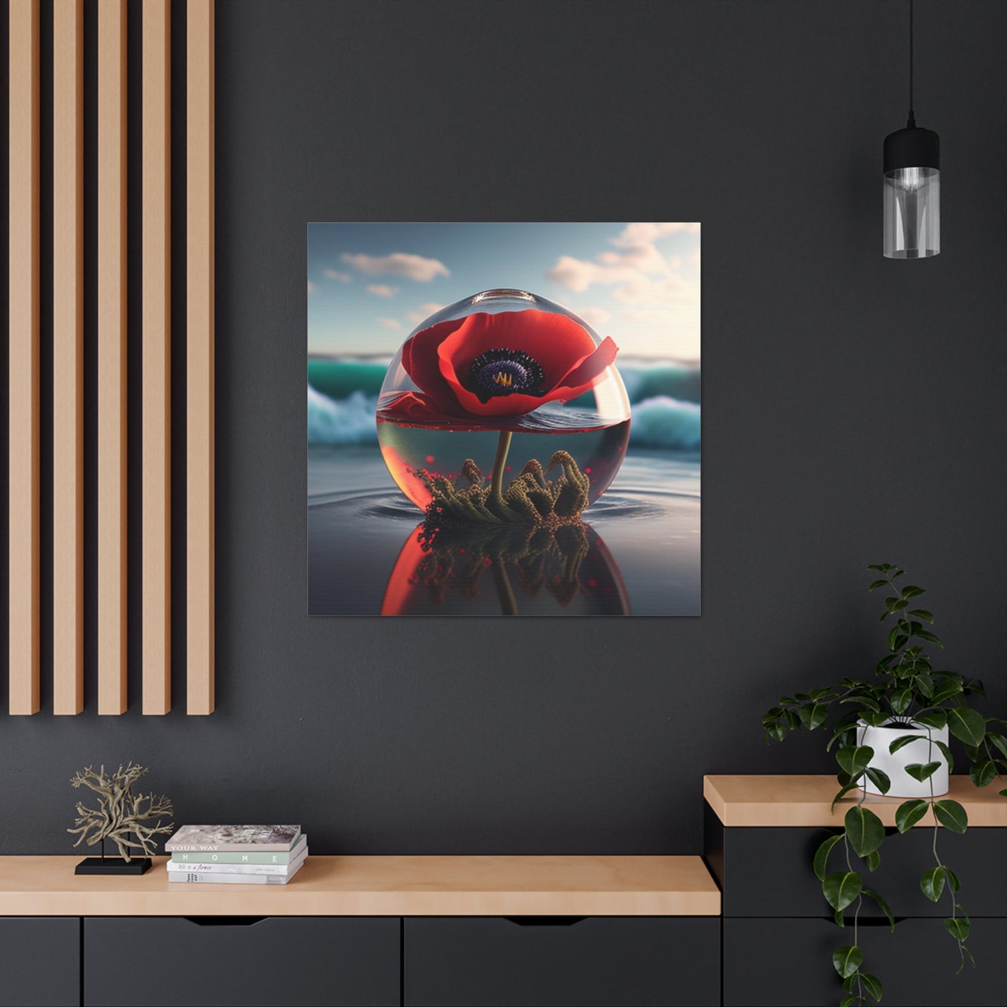 Canvas Gallery Wraps Red Anemone in a Vase 4