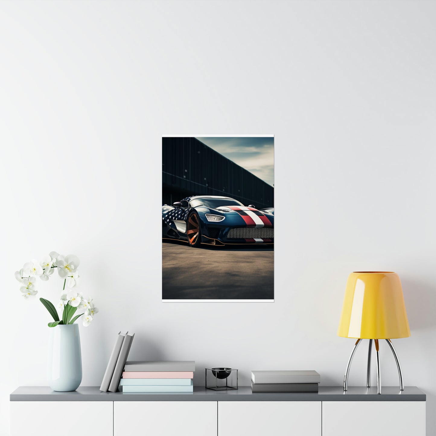 Premium Matte Vertical Posters Bugatti Flag American 2