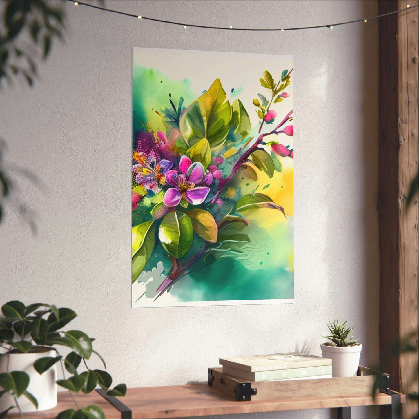 Premium Matte Vertical Posters Mother Nature Bright Spring Colors Realistic Watercolor 1