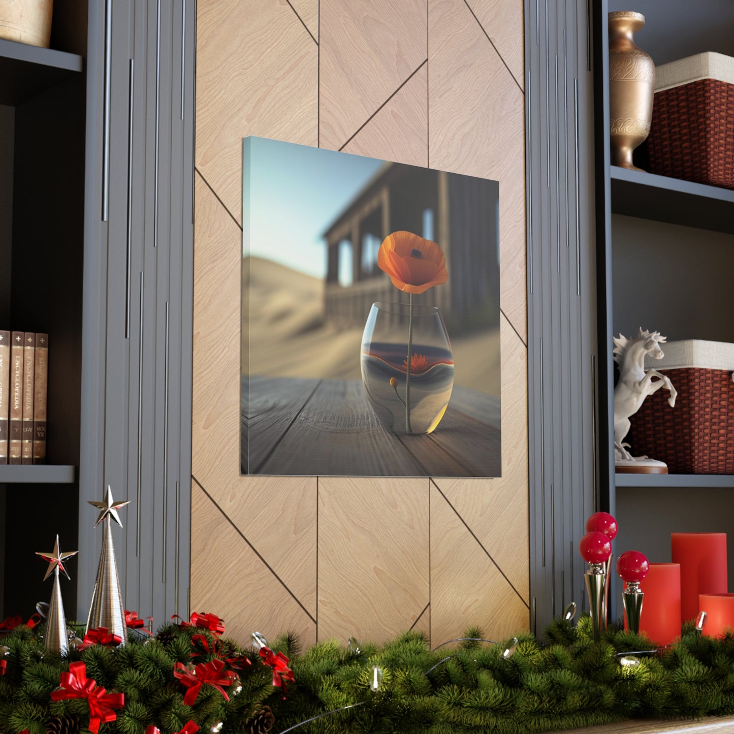 Canvas Gallery Wraps Poppy in a Glass Vase 4