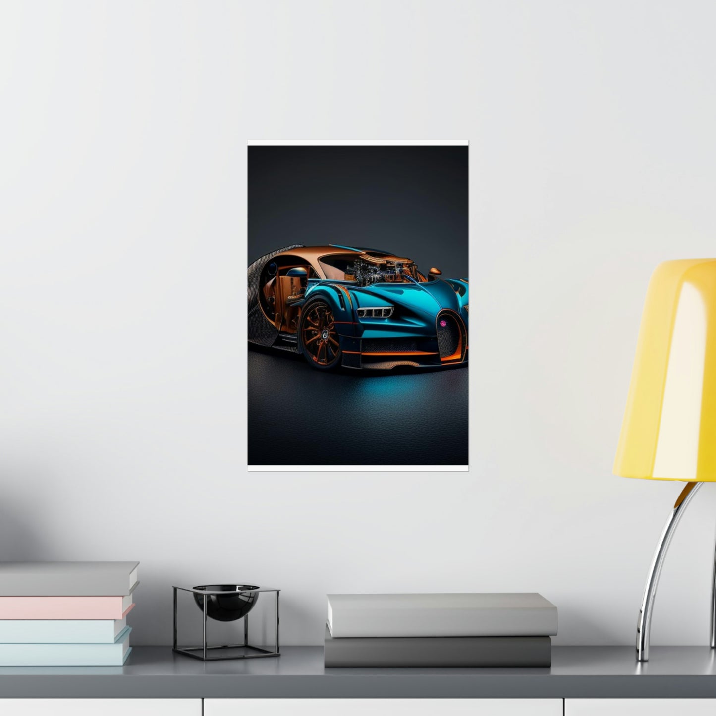 Premium Matte Vertical Posters Bugatti Blue 4