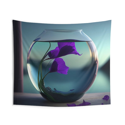 Indoor Wall Tapestries Purple Sweet pea in a vase 2