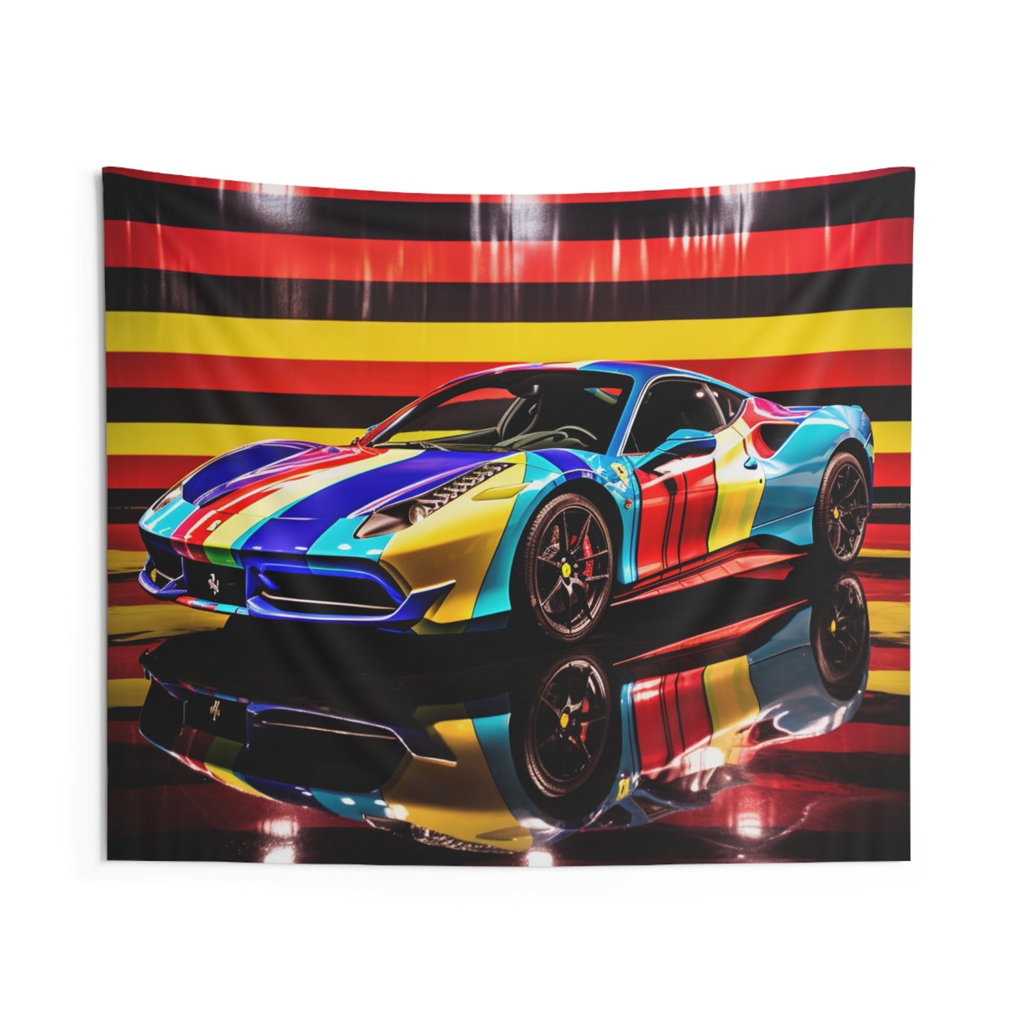 Indoor Wall Tapestries Hyper Colorfull Ferrari 2