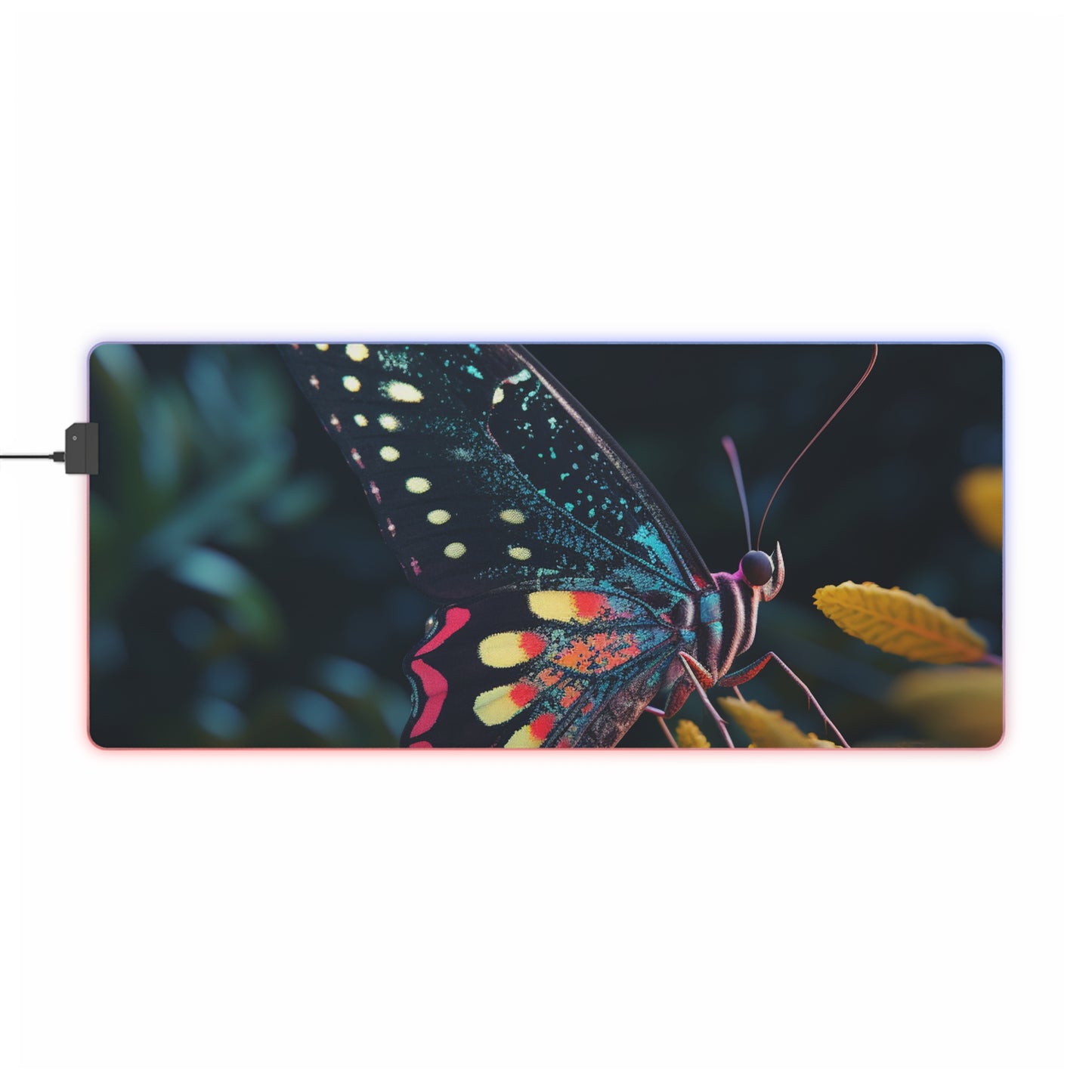 LED Gaming Mouse Pad Hyper Colorful Butterfly Macro 2