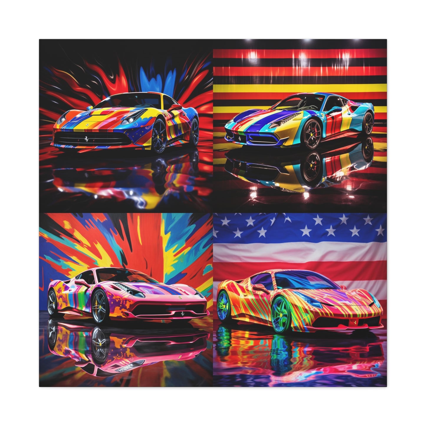 Canvas Gallery Wraps Hyper Colorfull Ferrari 5