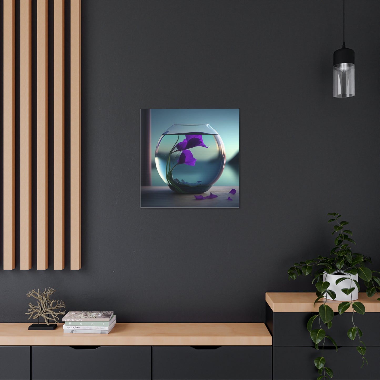Canvas Gallery Wraps Purple Sweet pea in a vase 2