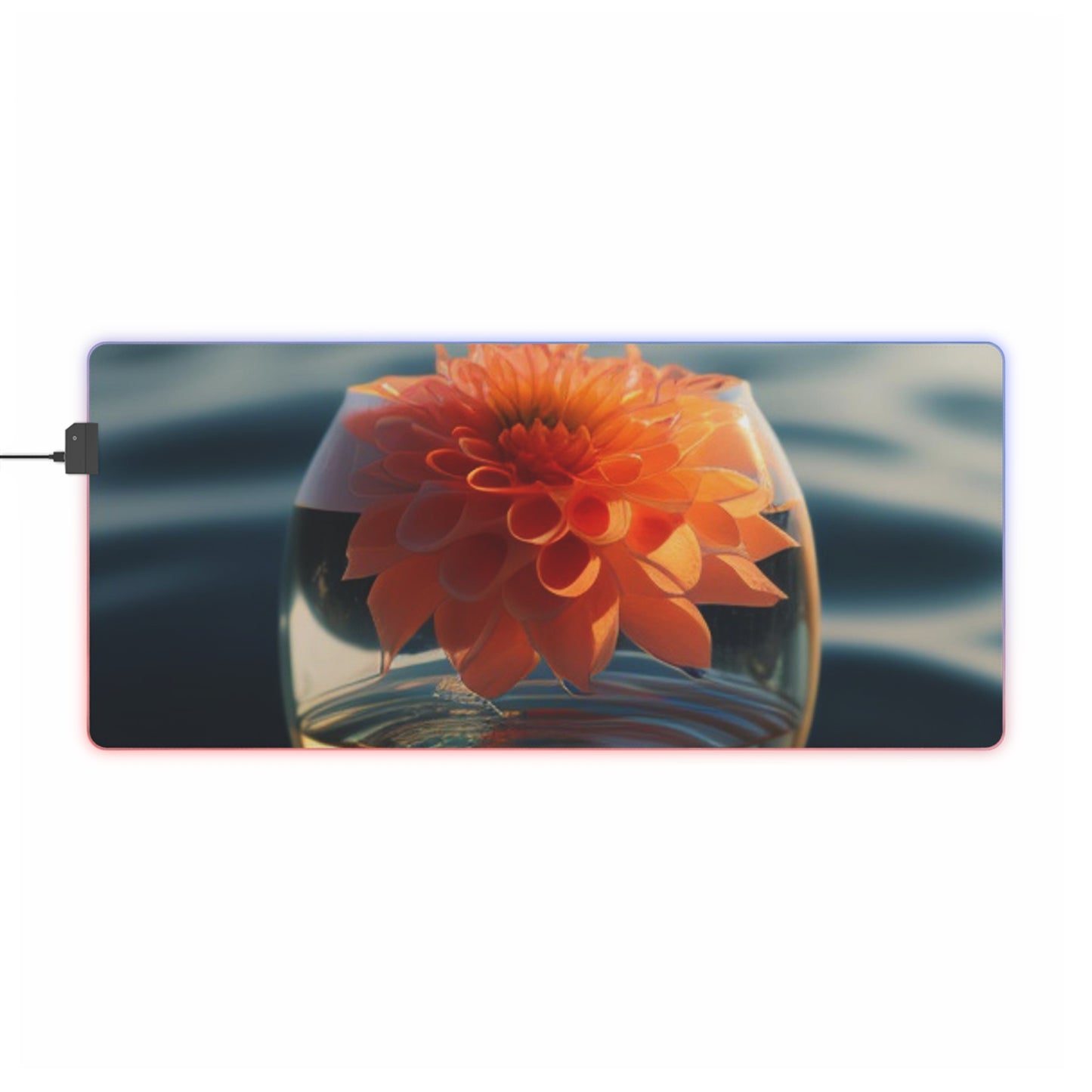 LED Gaming Mouse Pad Dahlia Orange 2