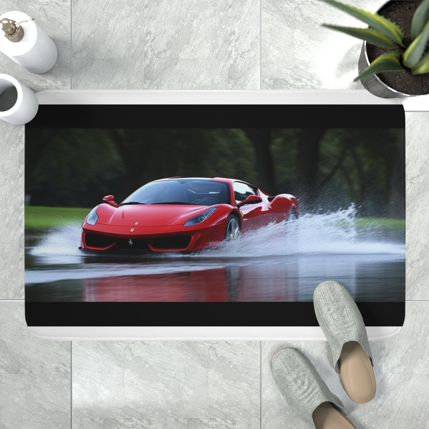 Memory Foam Bath Mat Water Ferrari Splash 2