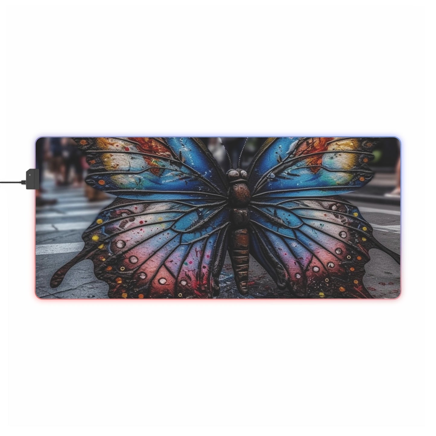 LED Gaming Mouse Pad Liquid Street Butterfly 4