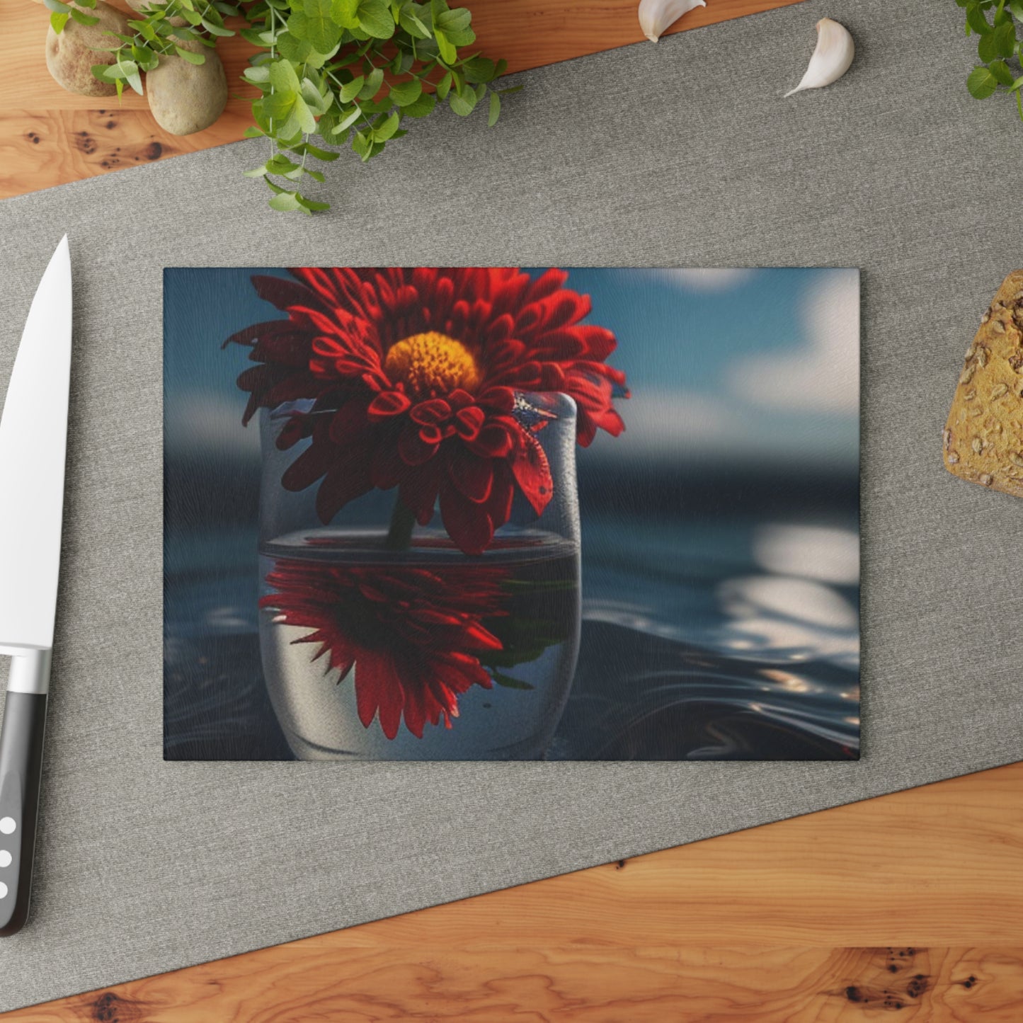 Glass Cutting Board Chrysanthemum 3