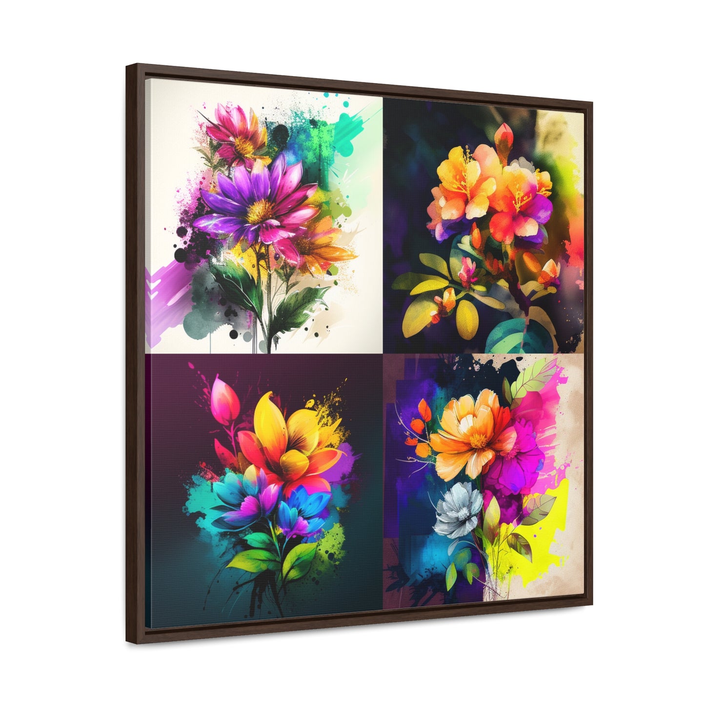 Gallery Canvas Wraps, Square Frame Bright Spring Flowers 5