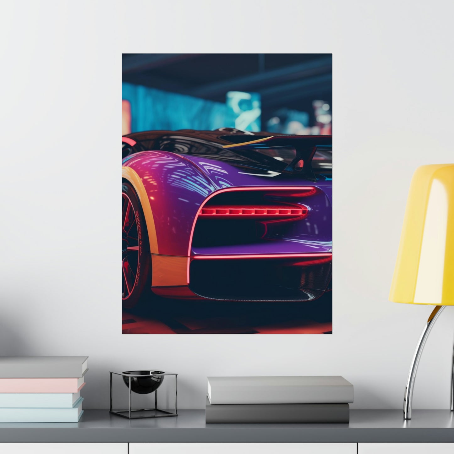 Premium Matte Vertical Posters Hyper Bugatti Neon Chiron 3