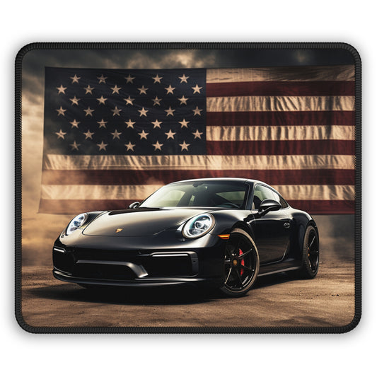 Gaming Mouse Pad  American Flag Background Porsche 4