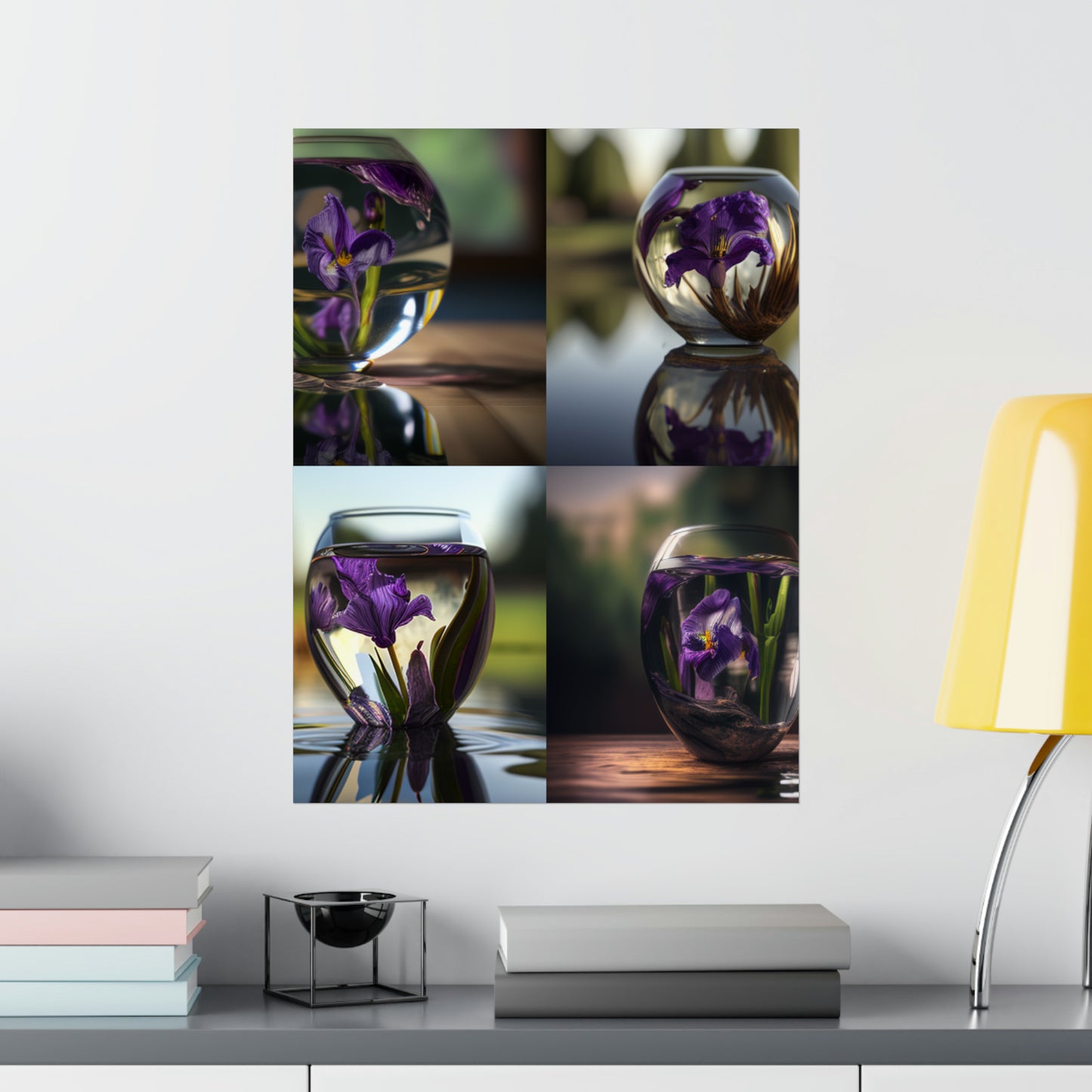 Premium Matte Vertical Posters Purple Iris in a vase 5