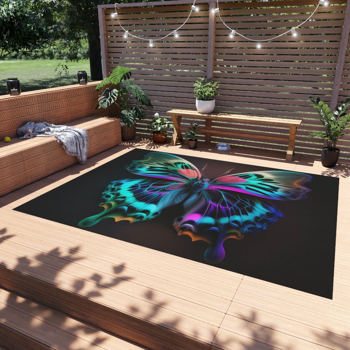 Outdoor Rug  Neon Butterfly Fusion 1