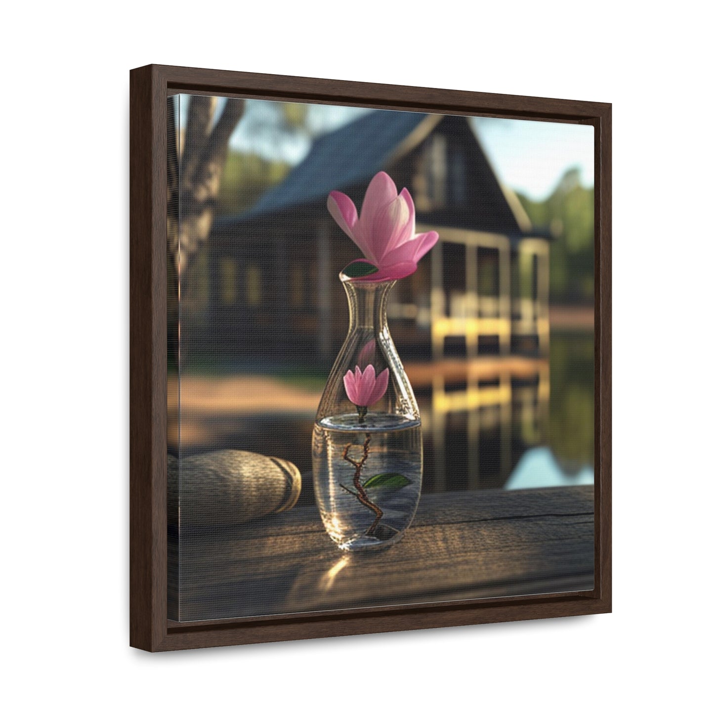 Gallery Canvas Wraps, Square Frame Magnolia in a Glass vase 4