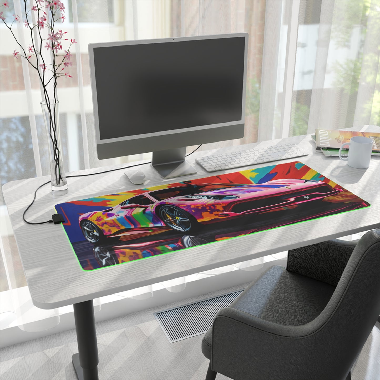 LED Gaming Mouse Pad Hyper Colorfull Ferrari 3