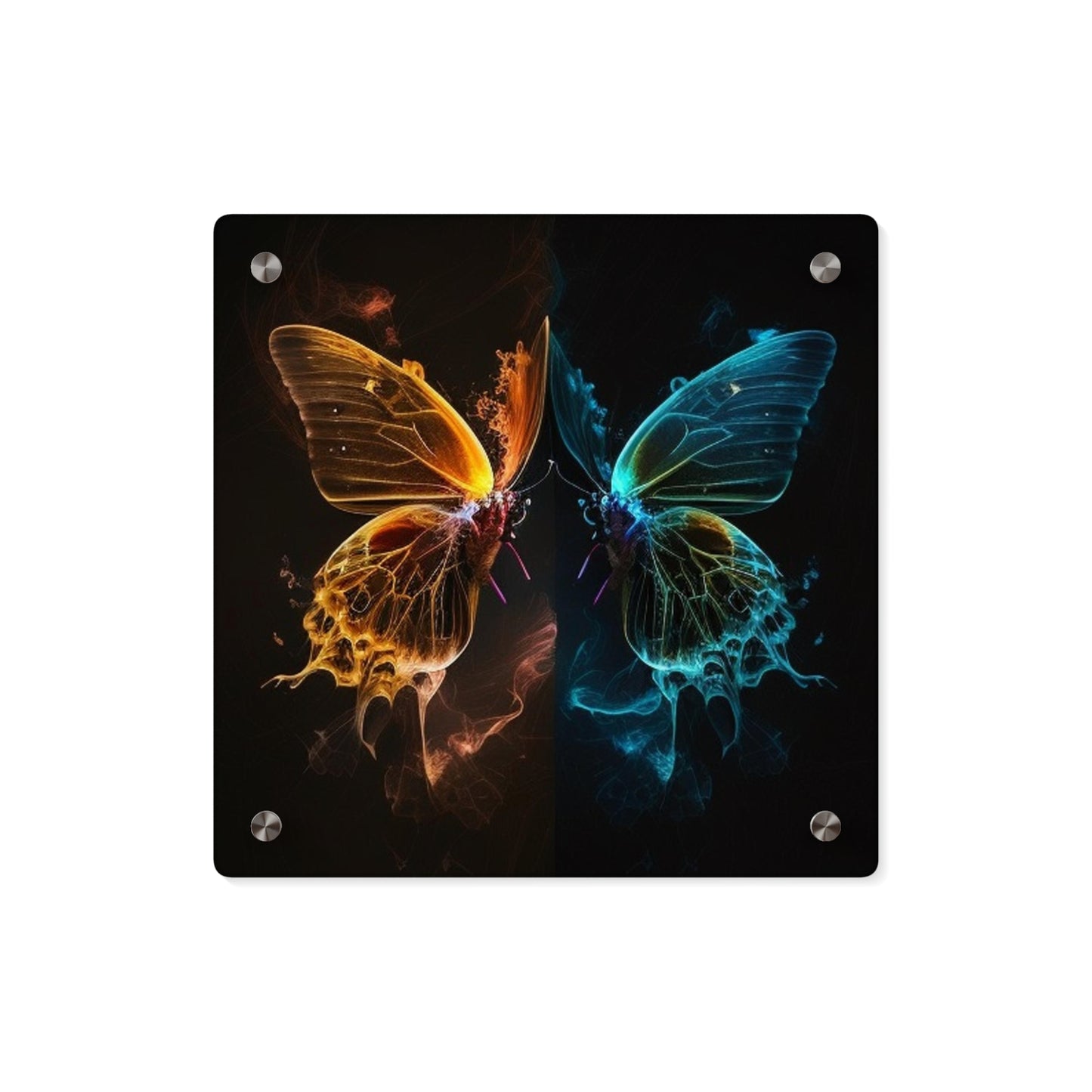 Acrylic Wall Art Panels Kiss Neon Butterfly 1