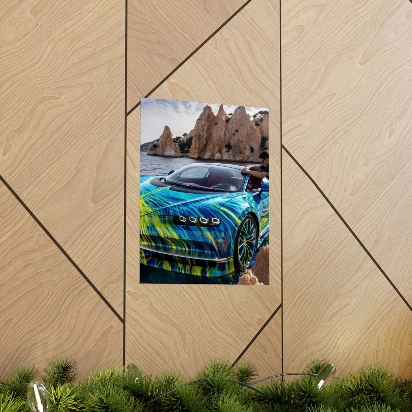 Premium Matte Vertical Posters Bugatti Water 1