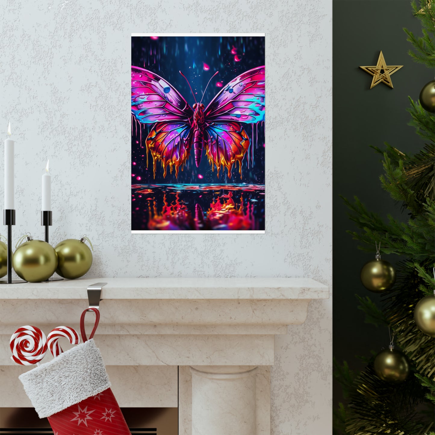 Premium Matte Vertical Posters Pink Butterfly Flair 2