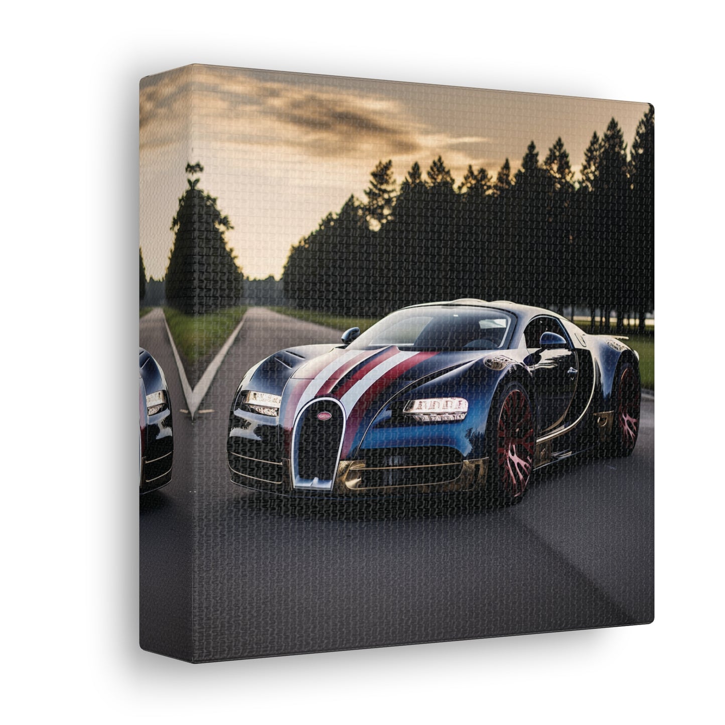 Canvas Gallery Wraps Bugatti Flag American 1