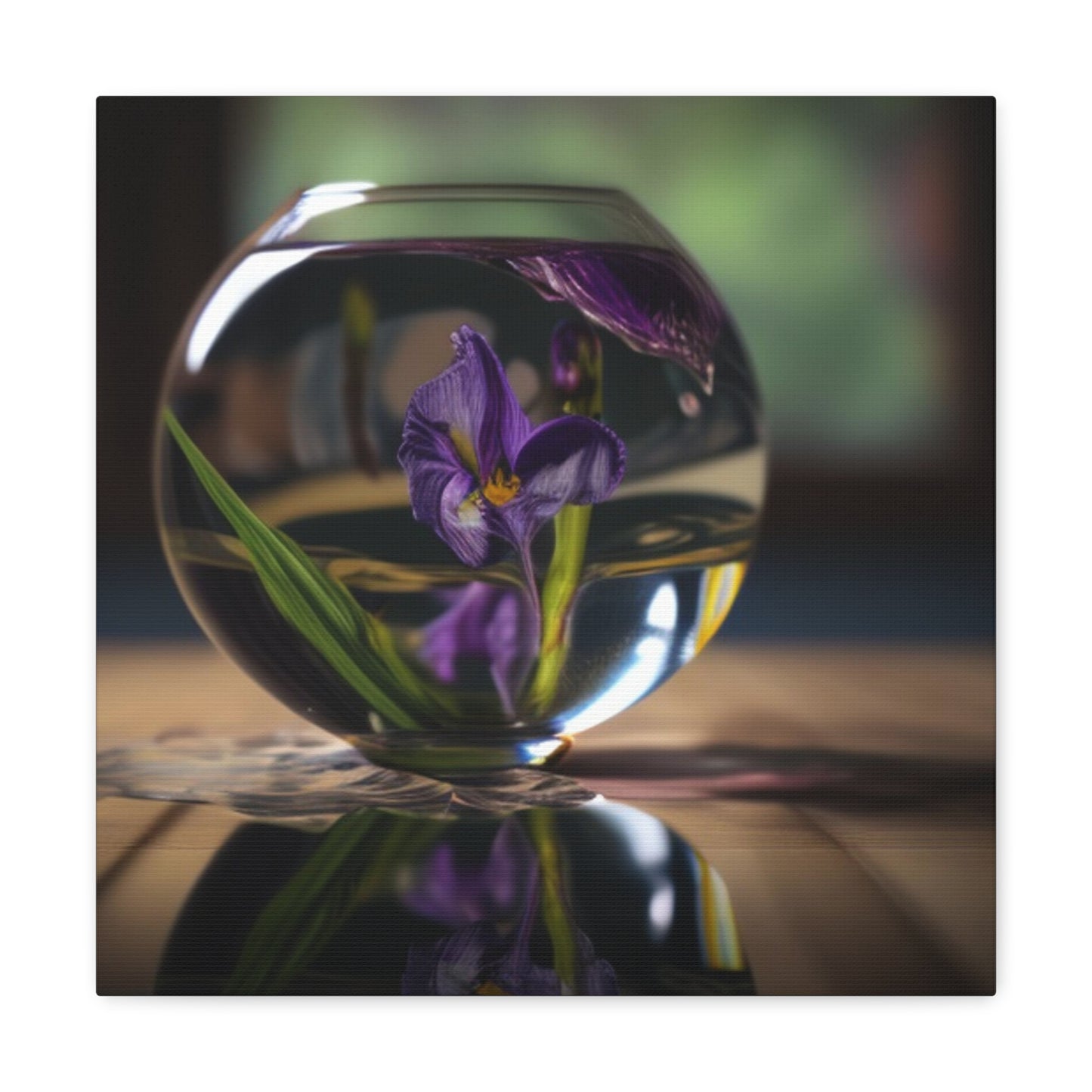 Canvas Gallery Wraps Purple Iris in a vase 1