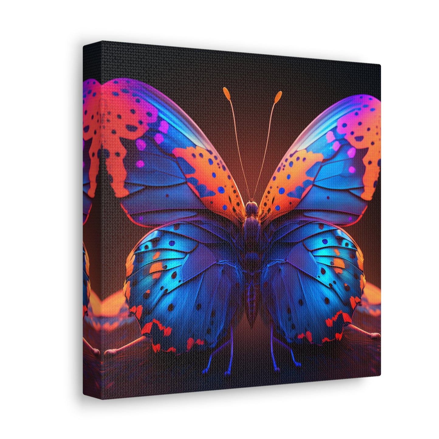 Canvas Gallery Wraps Neon Butterfly Macro 3