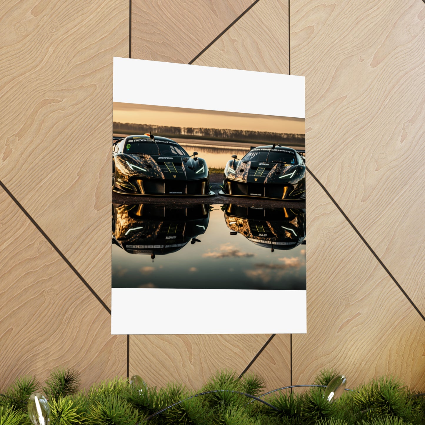 Premium Matte Vertical Posters Ferrari Lake 4