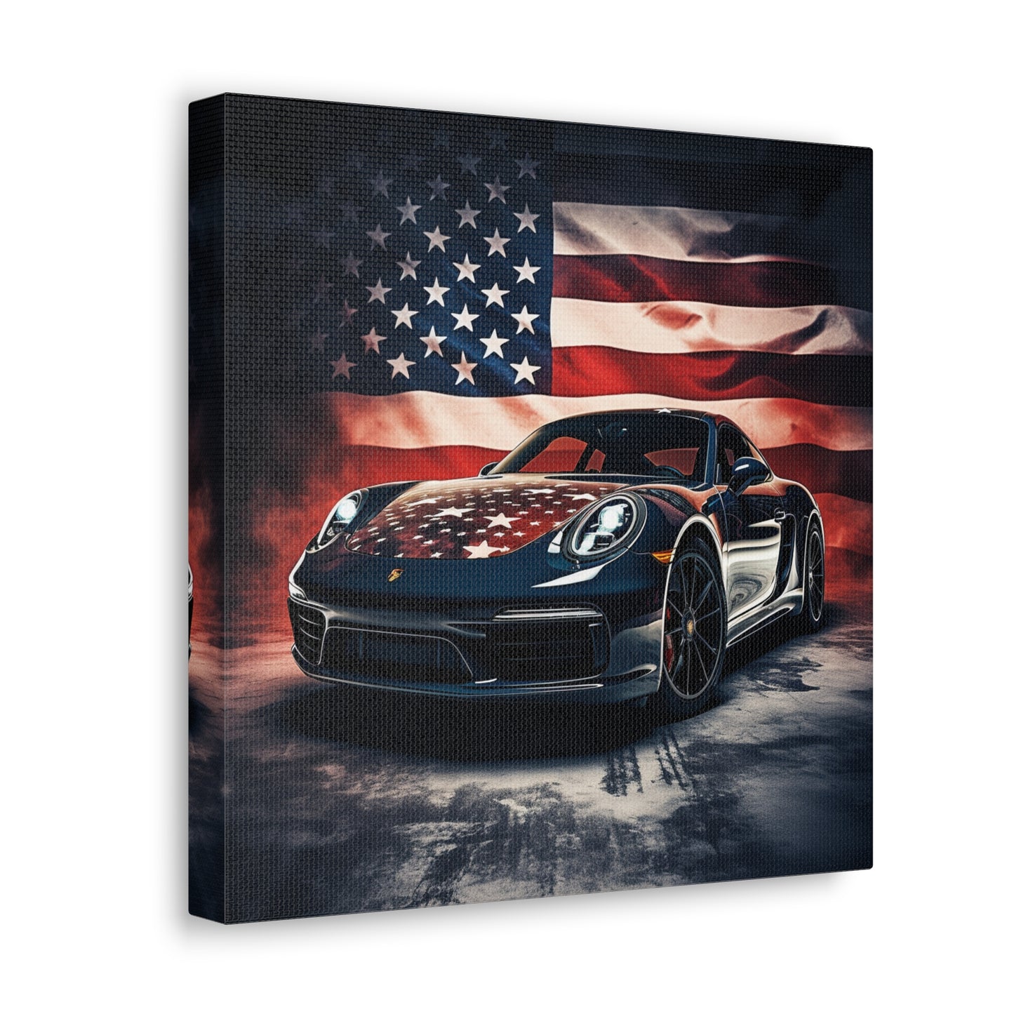 Canvas Gallery Wraps Abstract American Flag Background Porsche 2